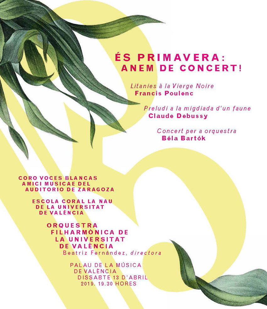 It’s spring: Let’s go to a concert!. 13/04/2019. Palau de la Música. 19.30h